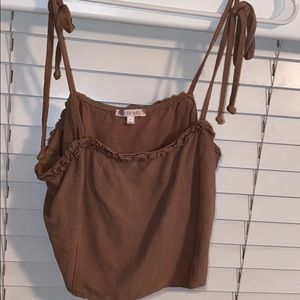 cute ruffled spaghetti tie top